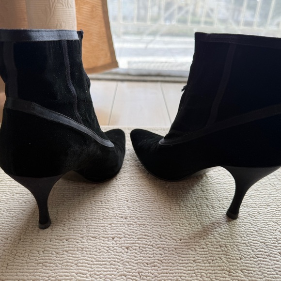 BOTTEGA VENETA Women Black Suede Ankle Boots, 3" heels,Size 37, Authentic - Picture 9 of 14